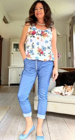 Nora buks med elastik og snørre denim LikeLondon