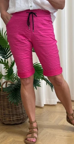 Nora shorts m. stræk og snøre pink Likelondon