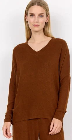 Olivia bluse med v-udskæring okker