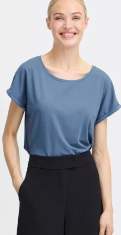 Pamila ensfarvet t-shirt lysblå