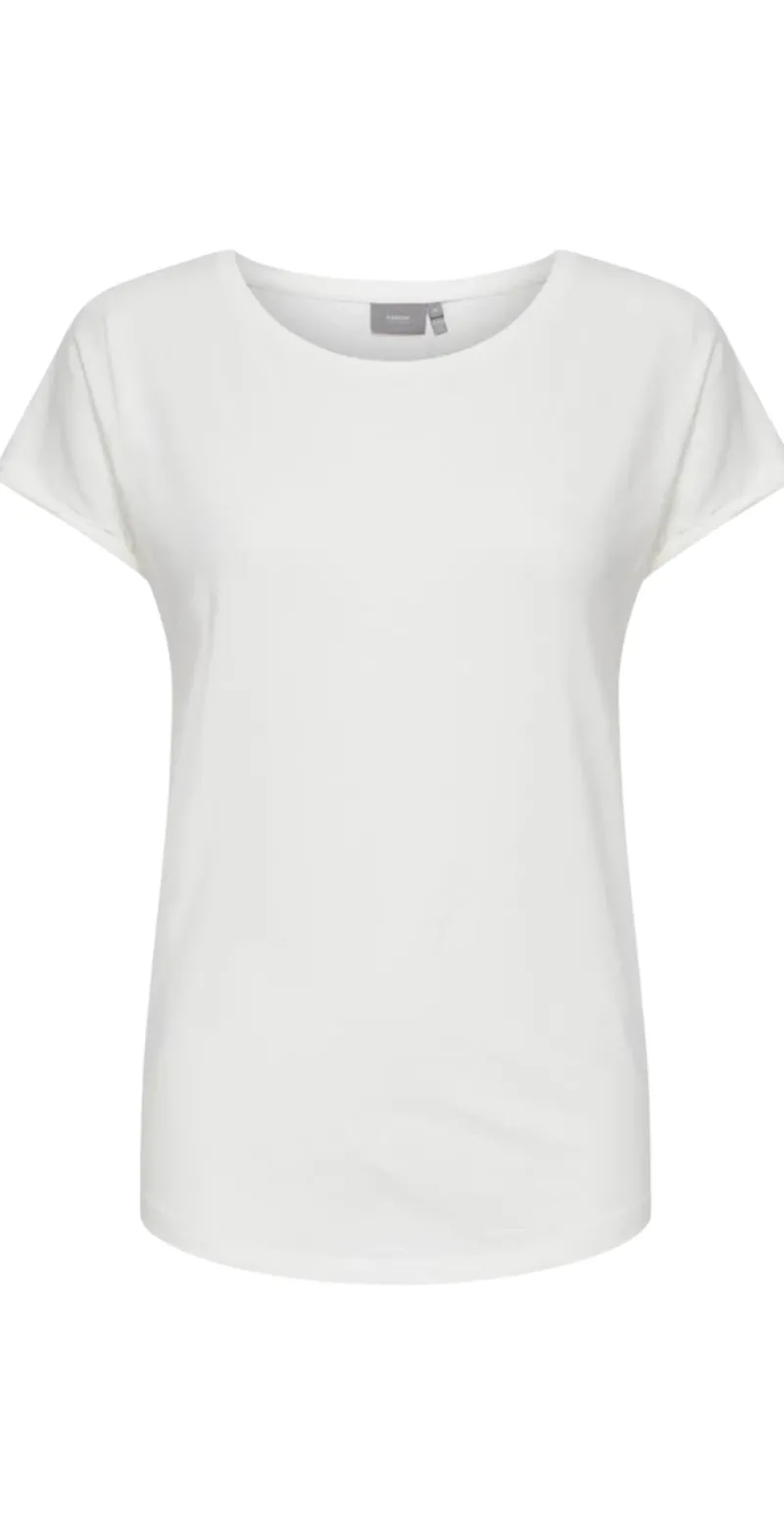 Pamila ensfarvet t-shirt offwhite
