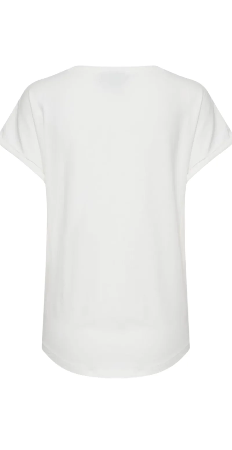 Pamila ensfarvet t-shirt offwhite