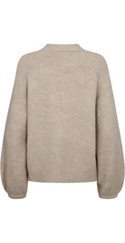 Pearl uld-pullover med perler taupe