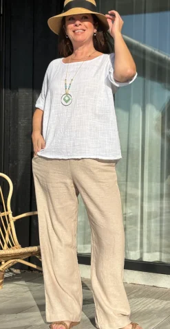 Penny bluse med halskæde hvid LikeLondon