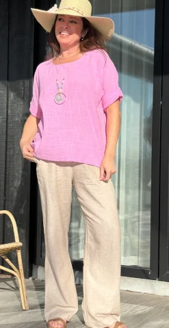 Penny bluse med halskæde pink LikeLondon