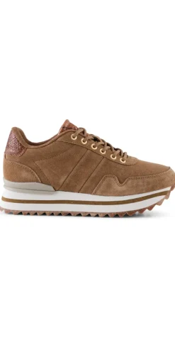 Plateau sneakers i ruskind latte
