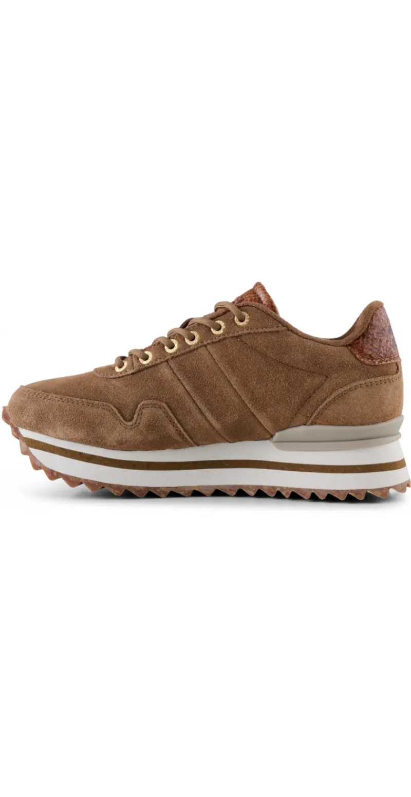 Plateau sneakers i ruskind latte