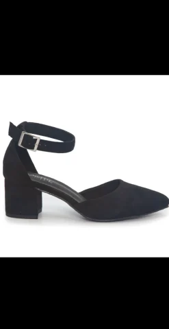 Pumps med ankelrem sort