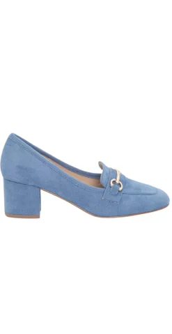 Pumps med guldspænde blå