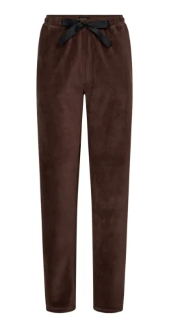 Pyjamassæt i velour med print brun
