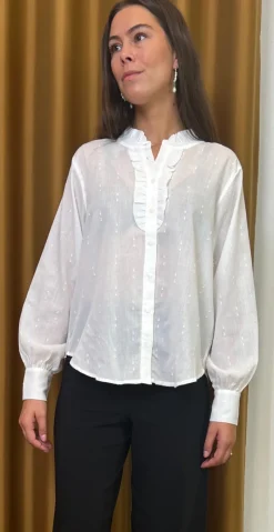 Raya skjortebluse Off-White Melange