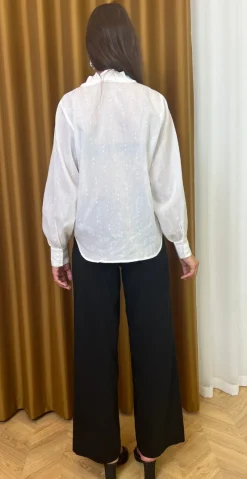 Raya skjortebluse Off-White Melange