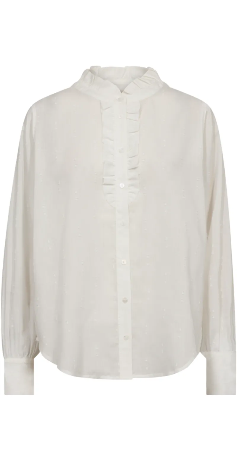 Raya skjortebluse Off-White Melange