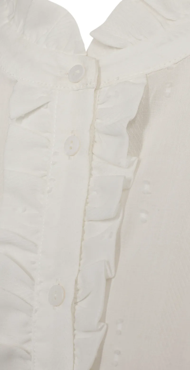 Raya skjortebluse Off-White Melange