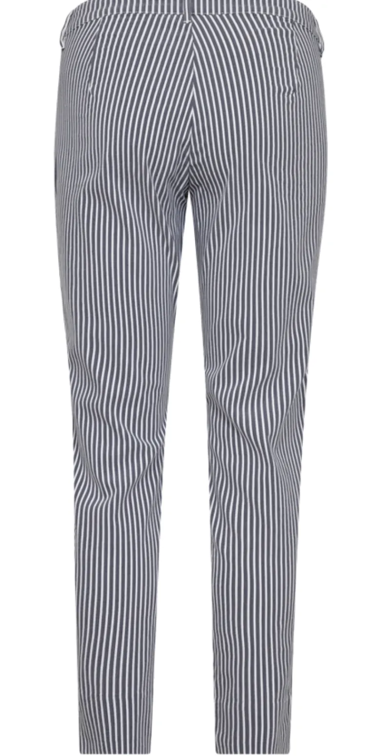 Rex bukser med striber navy w. off-white