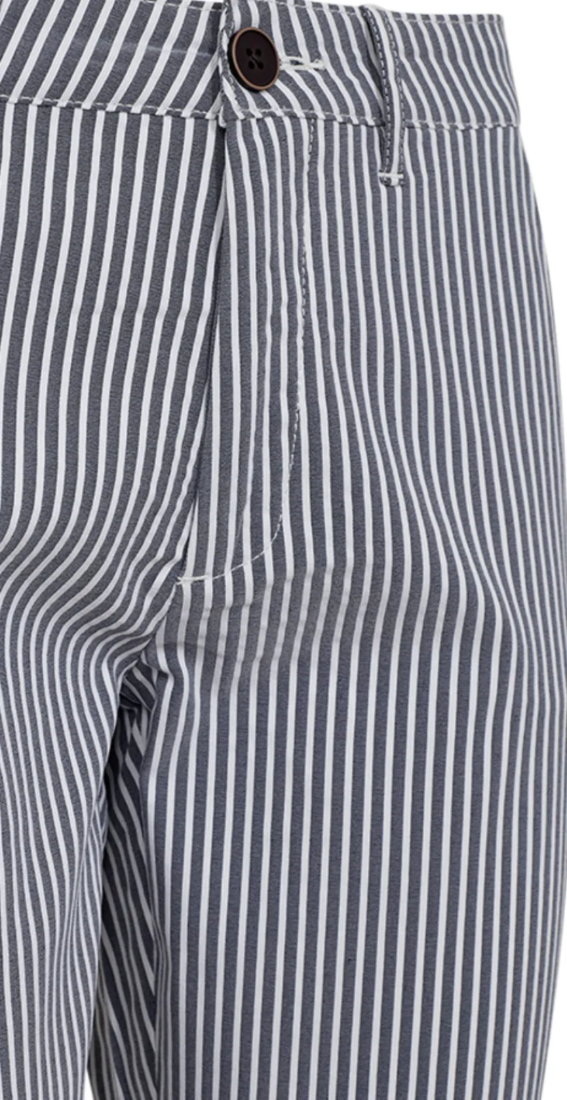 Rex bukser med striber navy w. off-white