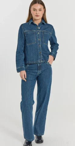 Rinna bukser medium blue denim