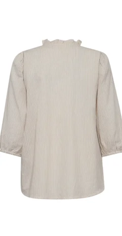 Rolly bluse med flæsedetalje sand