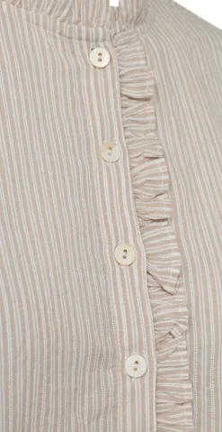 Rolly bluse med flæsedetalje sand