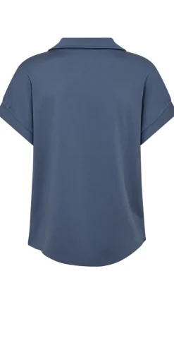 Rue skjortebluse med v-hals vintage indigo