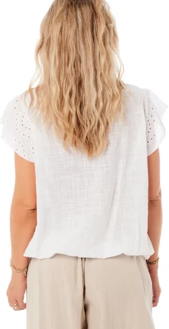 Sabrina bluse med hæklede detaljer hvid LikeLondon