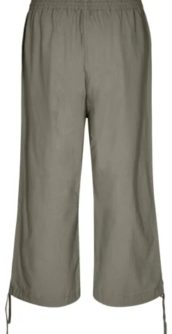 Sally capri bukser med bindebånd og snøre khaki