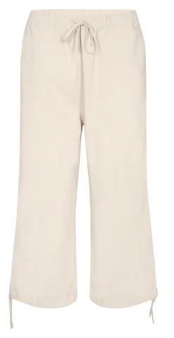 Sally capri bukser med bindebånd og snøre sand