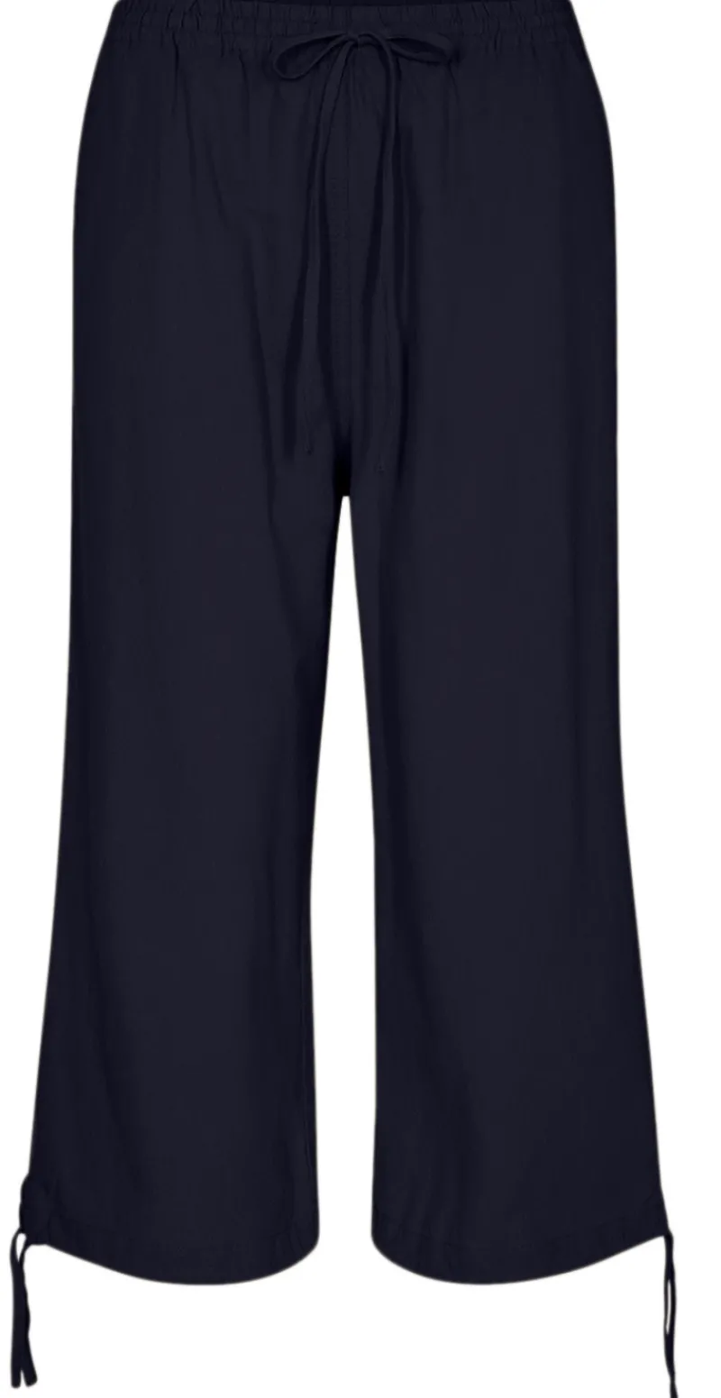 Sally capri bukser med bindebånd og snøre navy