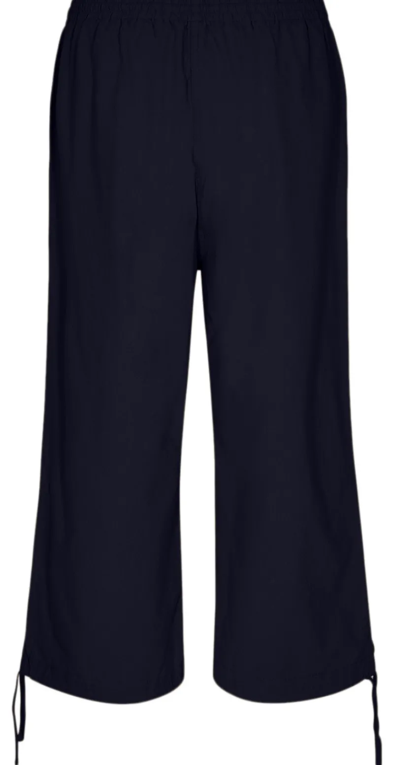 Sally capri bukser med bindebånd og snøre navy