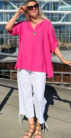 Sally capri bukser med bindebånd og snøre hvid