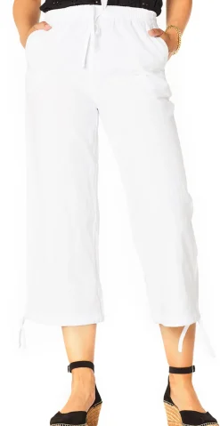 Sally capri bukser med bindebånd og snøre hvid