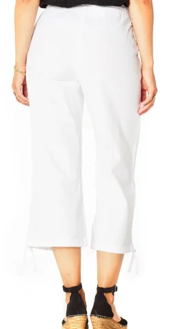 Sally capri bukser med bindebånd og snøre hvid