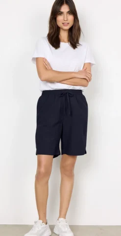 Sally shorts med elastik og lommer navy