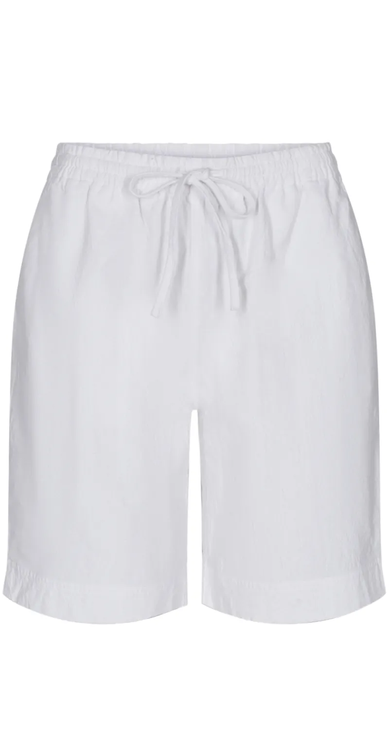 Sally shorts med elastik og lommer hvid