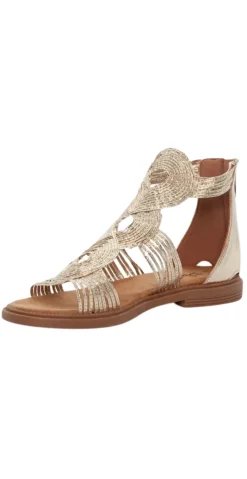 Sandal med lynlås guld