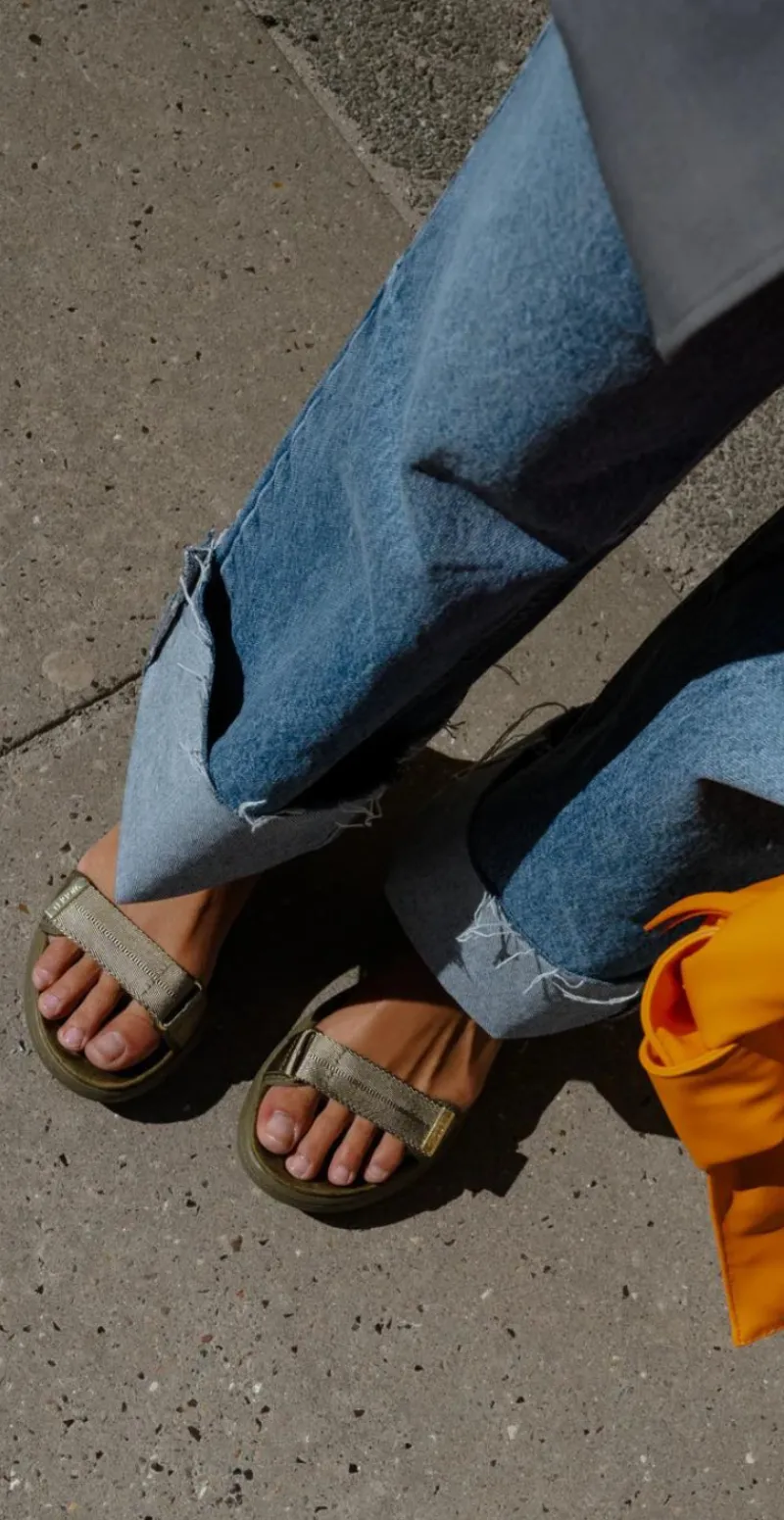 Sandal med velcro dark olive