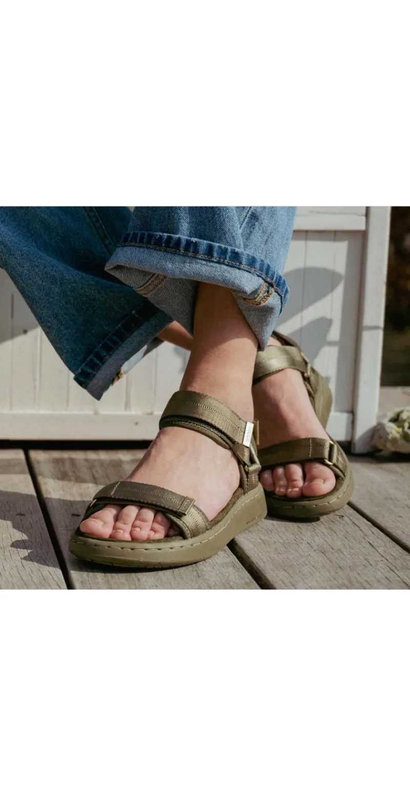Sandal med velcro dark olive