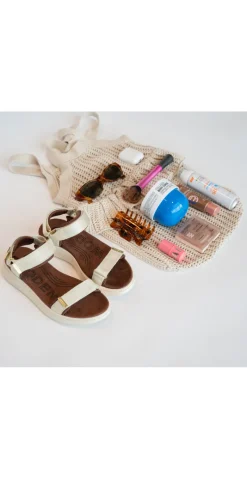 Sandal med velcro ivory