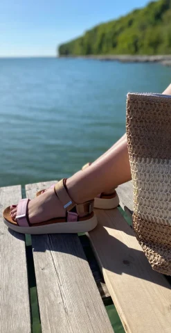Sandal med velcro multi rose