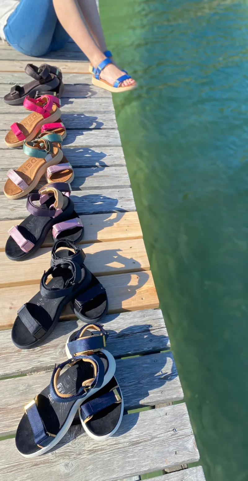 Sandal med velcro old denim