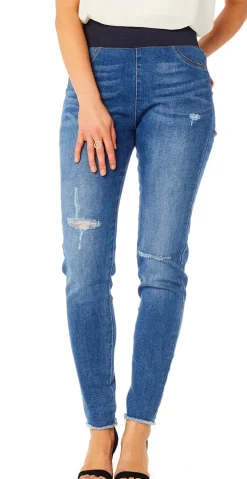 Shantal broken ankel buks medium blå denim