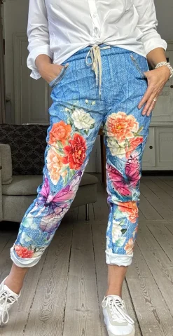 Sisse bukser med farverige blomster blå/blomster Likelondon