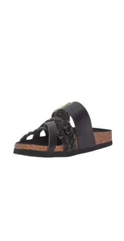 Slip in sandal med spænde sort