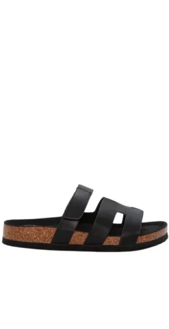 Slip-in sandal med velcro sort