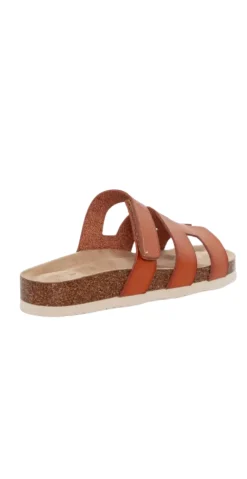 Slip-in sandal med velcro camel