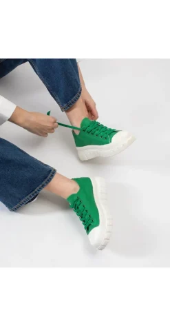 Sneakers med snørebånd grøn