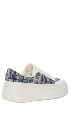 Sneakers med strikket overdel og plateau