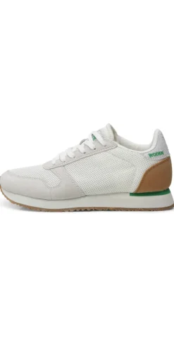 Sneakers med tekstil og læder white/basil