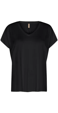 Sophia basisbluse med v-hals sort