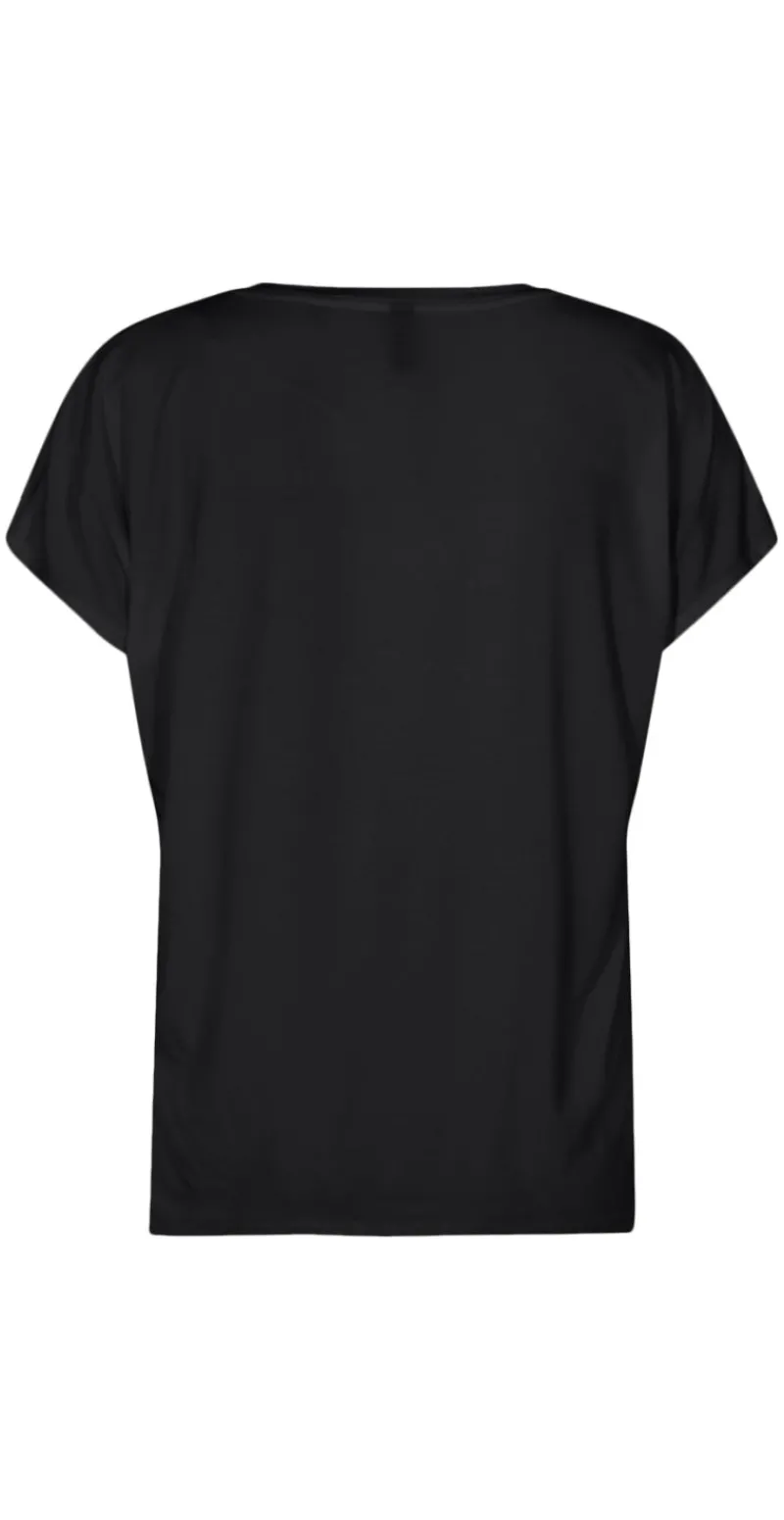 Sophia basisbluse med v-hals sort